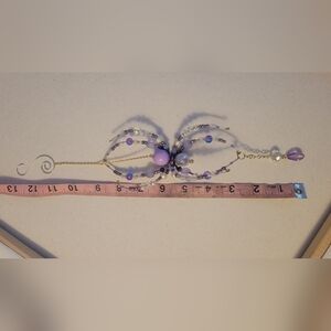 Purple Beaded Necklace with Gold Chain